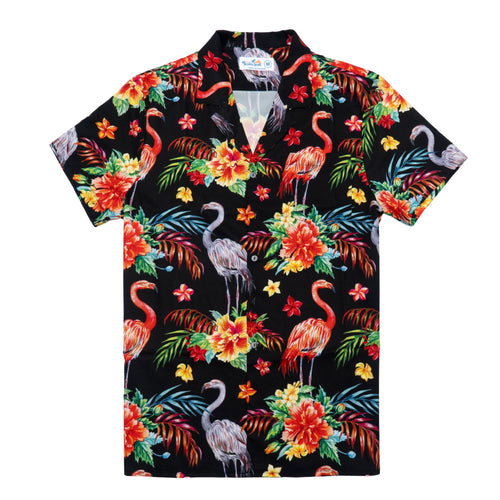 Black Flamingo Hawaiian Shirt