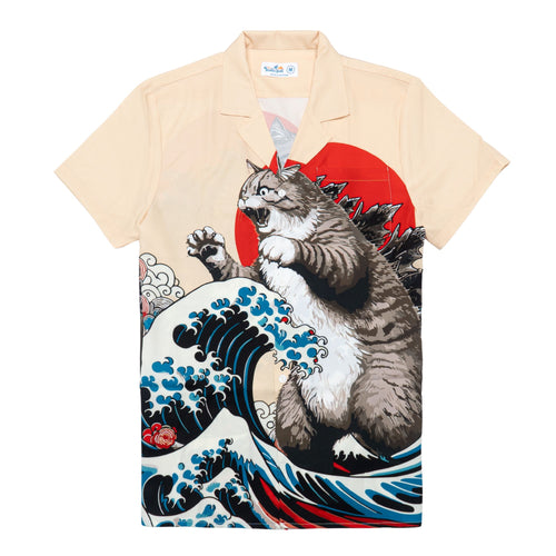 Godzilla Japanese Wave Hawaiian Shirt