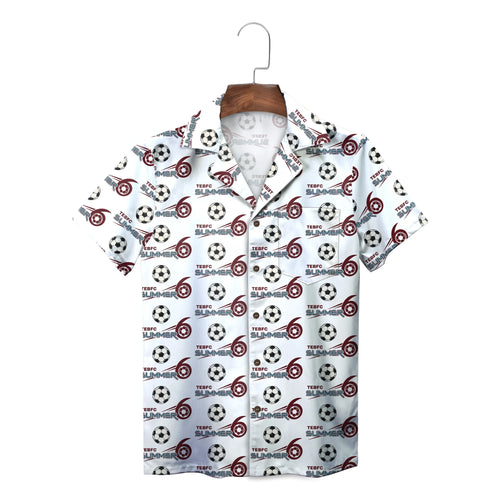 Soccer Ball and Whistle White and Charcoal Custom Hawaiian Shirt