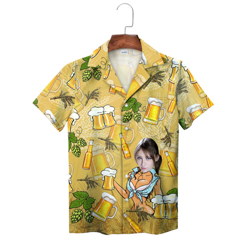 Golden Beer Hops Personalised Hawaiian Shirt