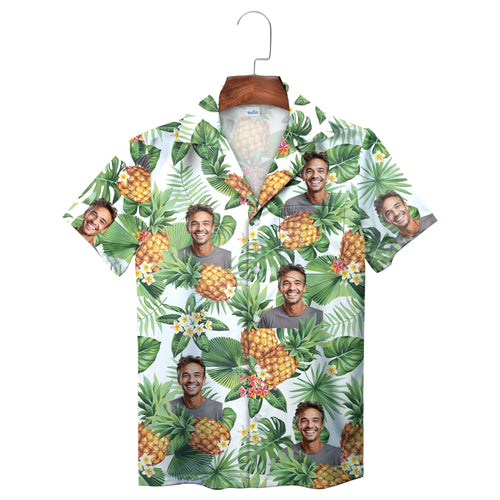 Green Pineapple Palm Personalised Hawaiian Shirt