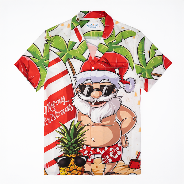 Cool Santa Beach Christmas Hawaiian Shirt