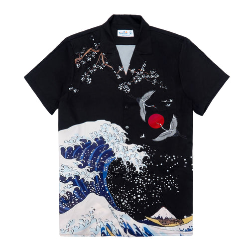 Cherry Blossom Japanese Wave Hawaiian Shirt