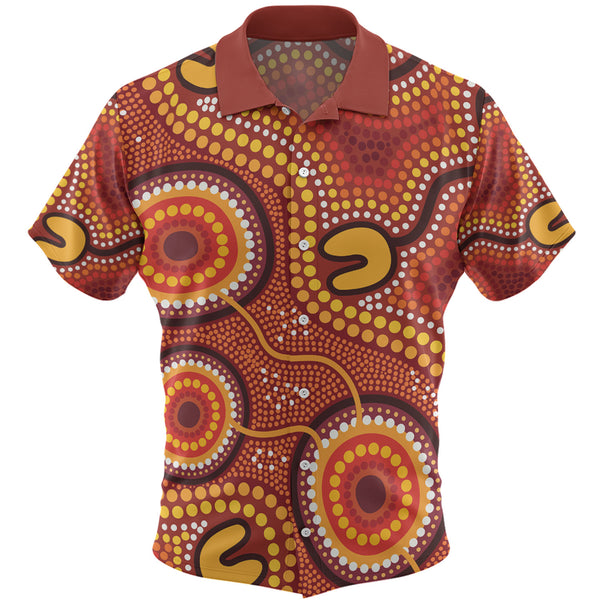 Connection Concept Dot Art Colorful Aboriginal Painting Shirt