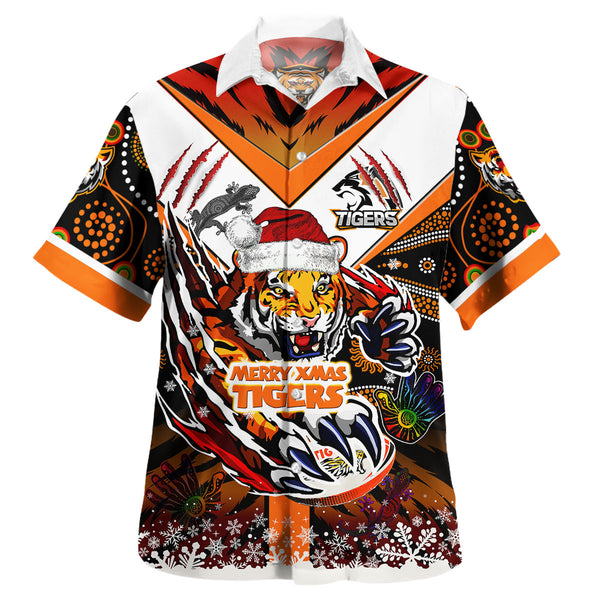 Super Tigers Merry Christmas Indigenous Scratch Hawaiian Shirt