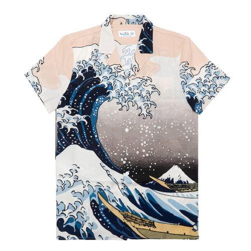 Blue Japanese Wave Hawaiian Shirt