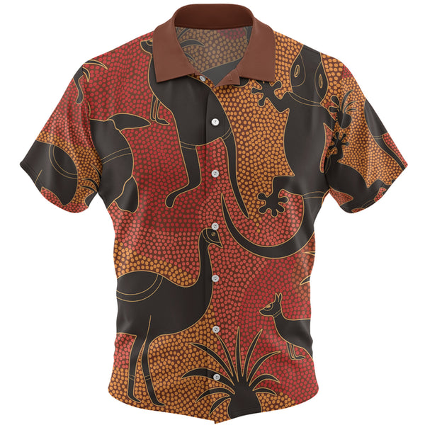 Unique Animals Themed Aboriginal Dot Art Hawaiian Shirt Design