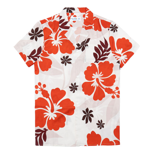 Classic Orange Hibiscus Hawaiian Shirt