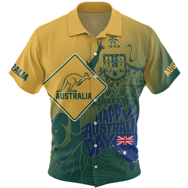 Australia Day Coat Of Arms Kangaroo Koala Custom Hawaiian Shirt