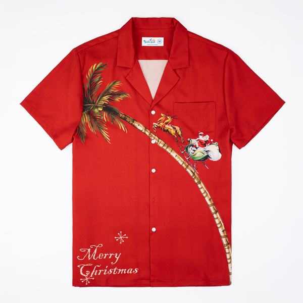 Red Santa Palm Christmas Hawaiian Shirt
