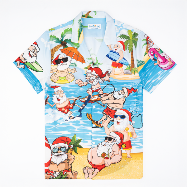 Tropical Santa Beach Christmas Hawaiian Shirt