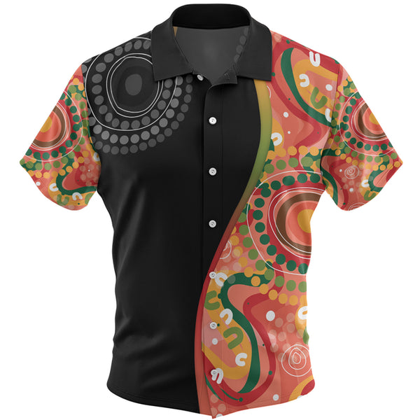 Aboriginal Art Style Abstract Design Custom Hawaiian Shirt