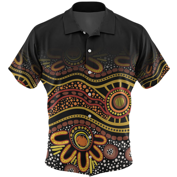 Aboriginal Dot Style Pattern Design Custom Hawaiian Shirt