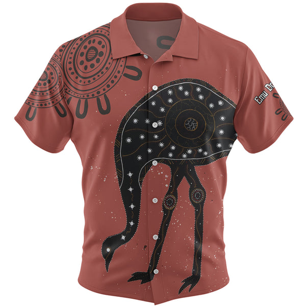 Dreamtime Emu Aboriginal Art Inspired Custom Hawaiian Shirt