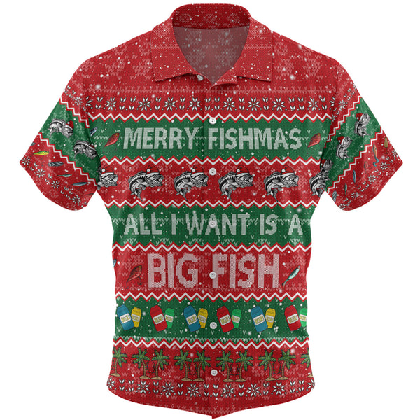 Big Fish Wish Merry Fishmas Christmas Custom Hawaiian Shirt