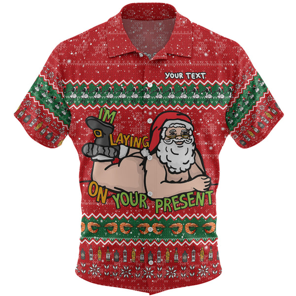 Laying On Your Present Merry Christmas Custom Hawaiian Shirt