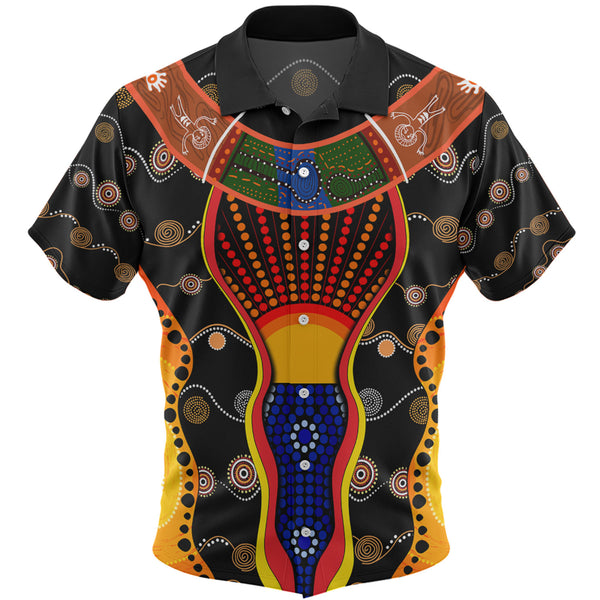 Indigenous Dot Boomerang Inspired Custom Hawaiian Shirt