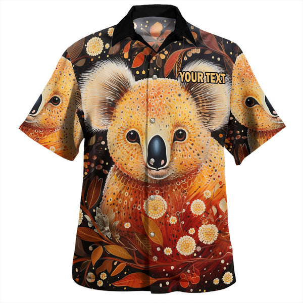 Koala With Golden Wattle Aboriginal Art Custom Hawaiian Shirt