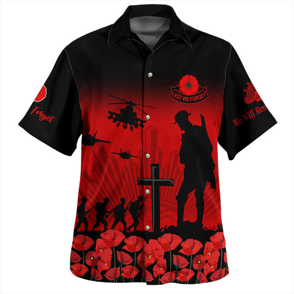 Red Poppies Special Style Lest We Forget Anzac Shirt