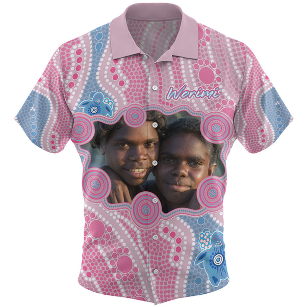 Aboriginal Custom Pink Hawaiian River Turtles Dot Shirt