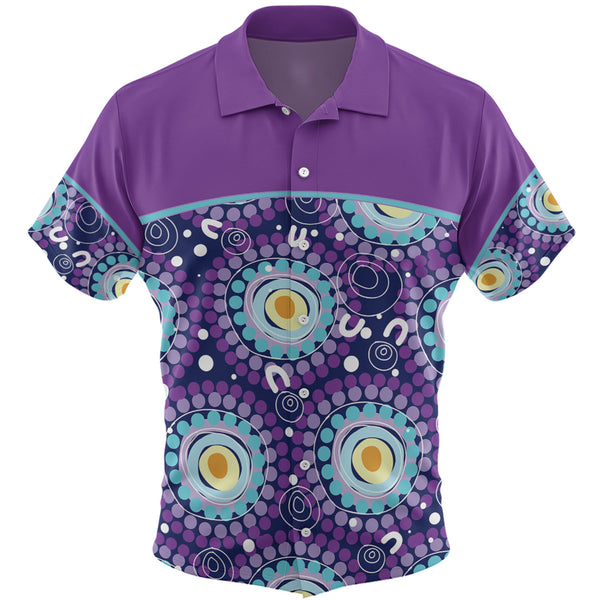 Purple Abstract Seamless Aboriginal Inspired Custom Hawaiian Shirt New