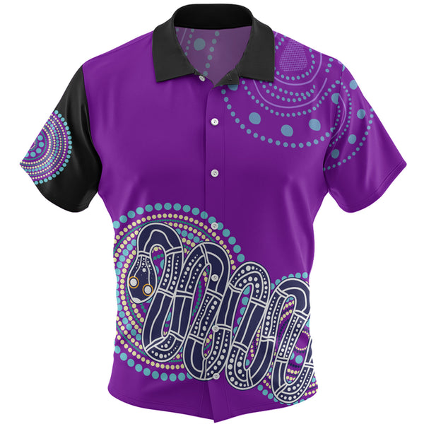 Dreaming Purple Rainbow Serpent Inspired Custom Hawaiian Shirt Design