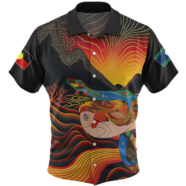 Rainbow Serpent Aboriginal Dreaming Art Inspired Custom Hawaiian Shirt