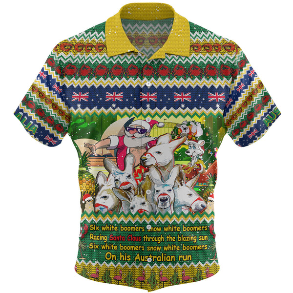 Six White Boomers Theme Christmas Custom Hawaiian Shirt