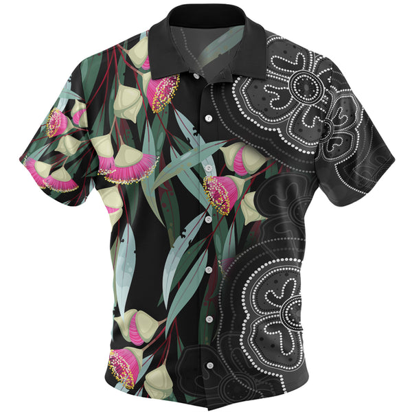 Hawaiian Shirt With Eucalyptus Flower Seamless Aboriginal Pattern