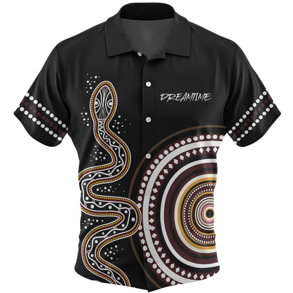 Black Dreamtime Mother Life Rainbow Serpent Custom Hawaiian Shirt