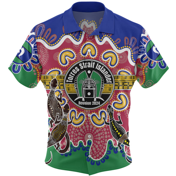 Torres Strait Islanders Dhari Goannas Dot Art Custom Hawaiian Shirt