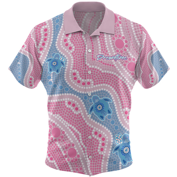 Dreamtime Pink River Turtles Dot Art Painting Custom Hawaiian Shirt