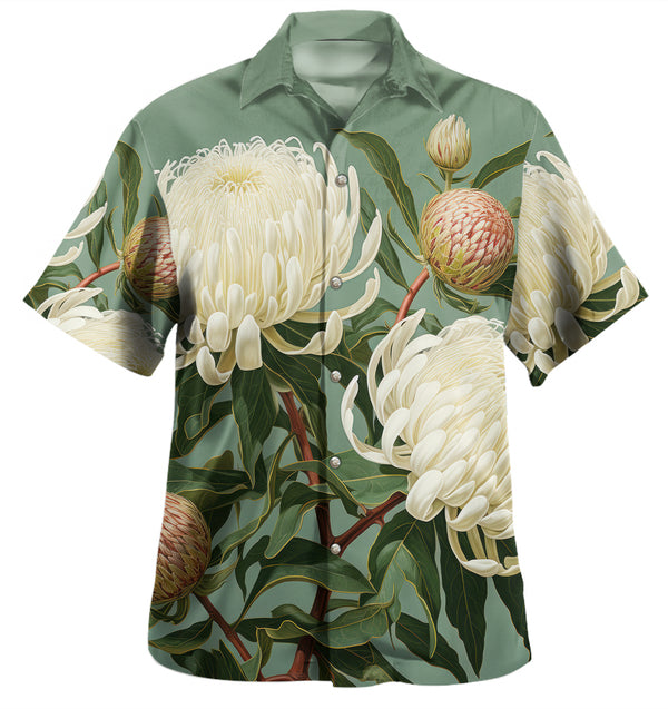 White Waratah Flowers Fine Art Version 1 Hawaiian Shirt