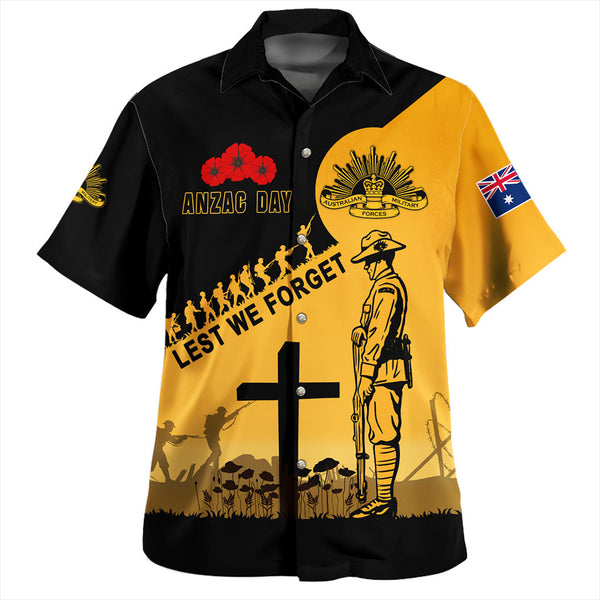 Custom Poppy Tribute Anzac Day Soldiers Design Hawaiian Shirt