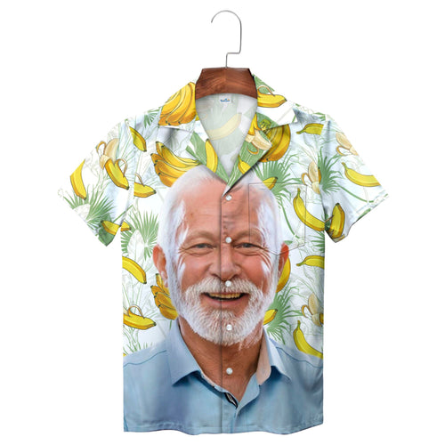 Banana Tropical Personalised Hawaiian Shirt White Green