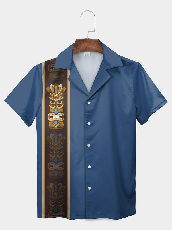 Blue Tiki Iconic Hawaiian Shirt