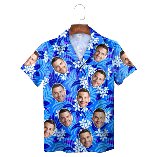 Blue Wave Plumeria Personalised Hawaiian Shirt