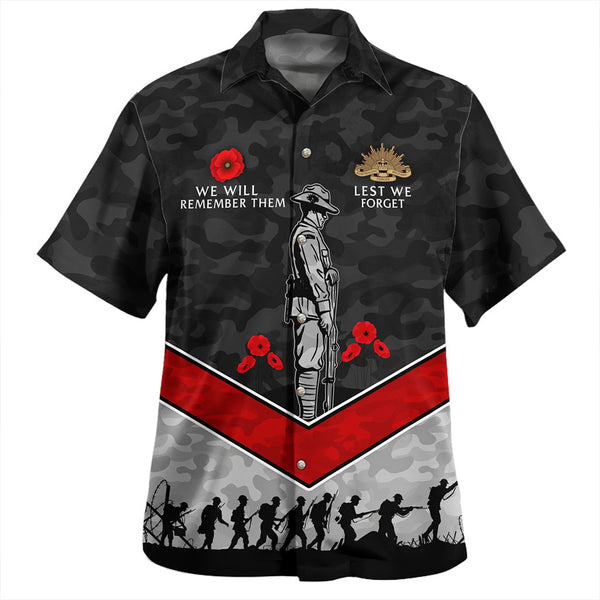 Camouflage Pattern Lest We Forget Anzac Tribute Hawaiian Shirt