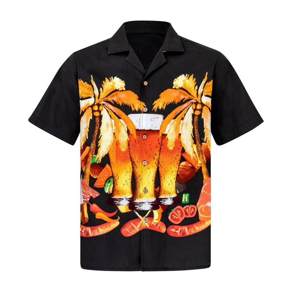 Chilled Beer Sunset Black Hawaiian Shirt"