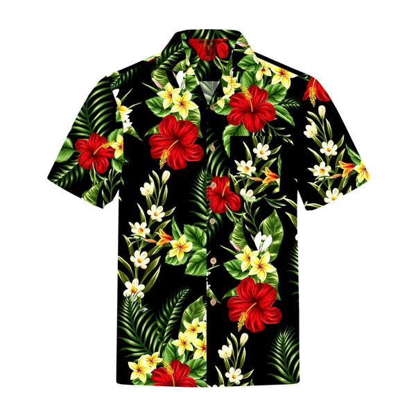 Classic Black Floral Hawaiian Shirt