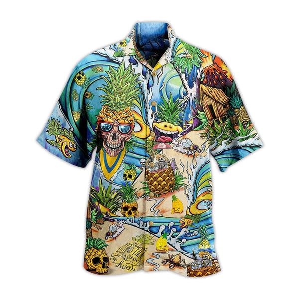 Colorful Pineapple Skull Party Hawaiian Shirt