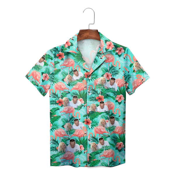 Custom Photo Flamingo Hibiscus Tropical custom Hawaiian shirt for group orders – The Hula Hut