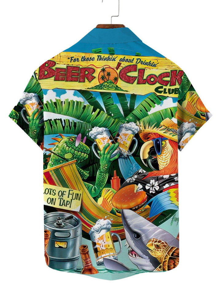 Exotic Parrot Display Hawaiian Short Sleeve Shirt Back