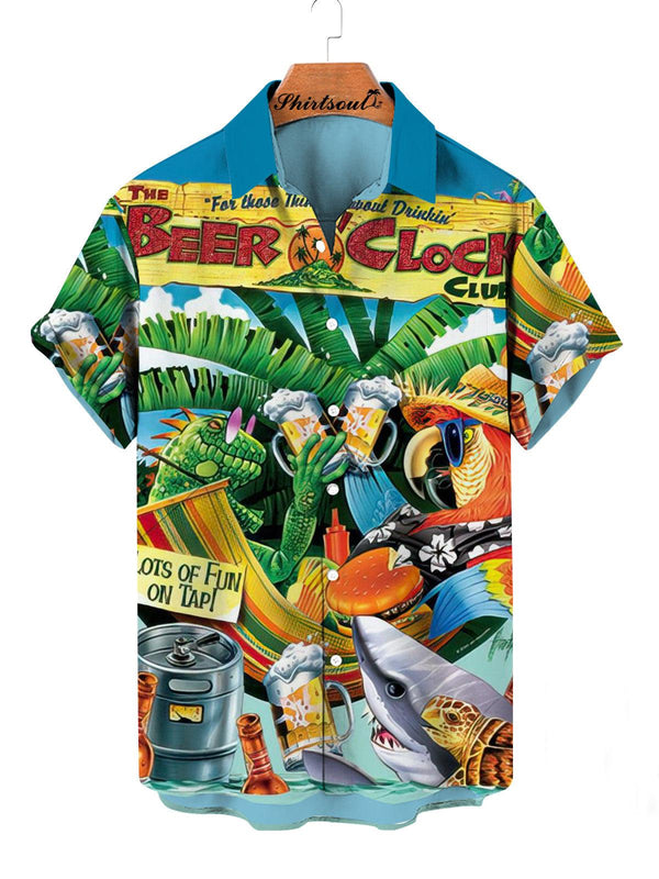 Exotic Parrot Display Hawaiian Short Sleeve Shirt Front