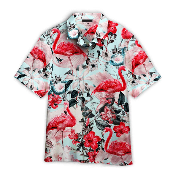 Floral Elegance Flamingo Hawaiian Shirt