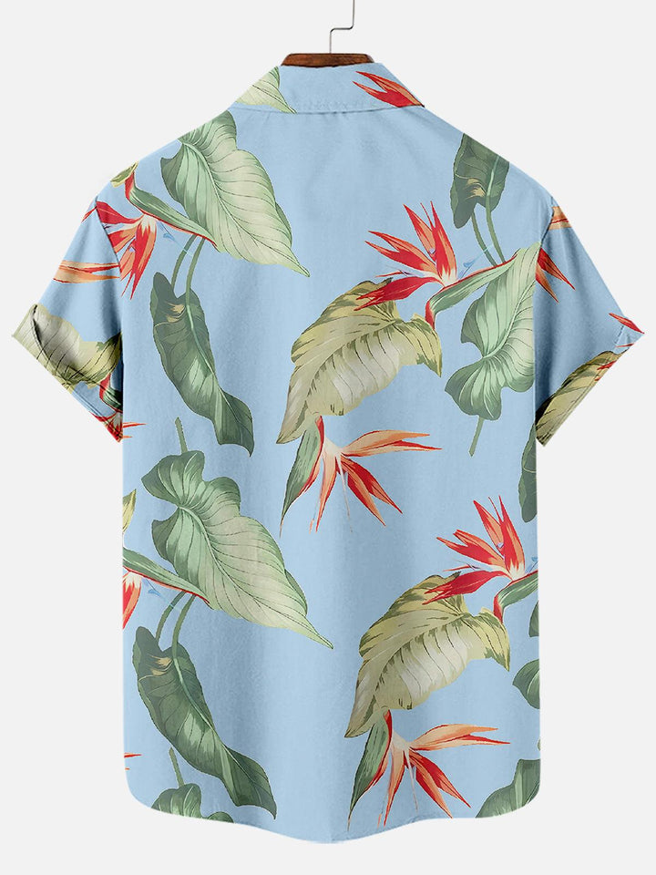 Light Lush Botanic Hawaiian Short Sleeve Shirt  Back