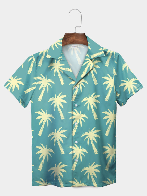 Green Men's Palm Tree Hawaiian Shirt