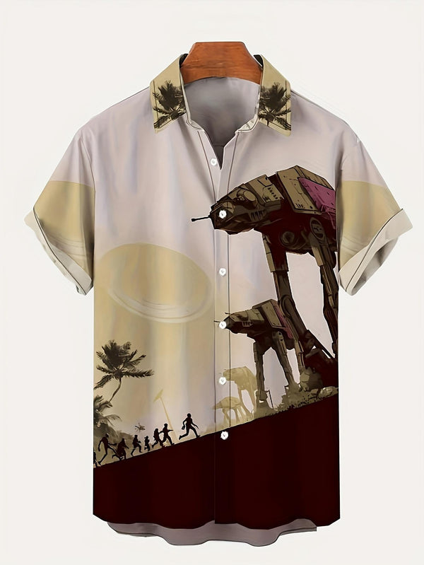 Imperial March At Sunset Short Sleeve Hawaiian Shirt  Front