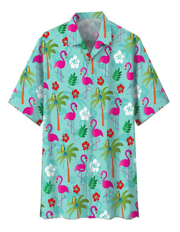 Island Paradise Flamingo Hawaiian Shirt