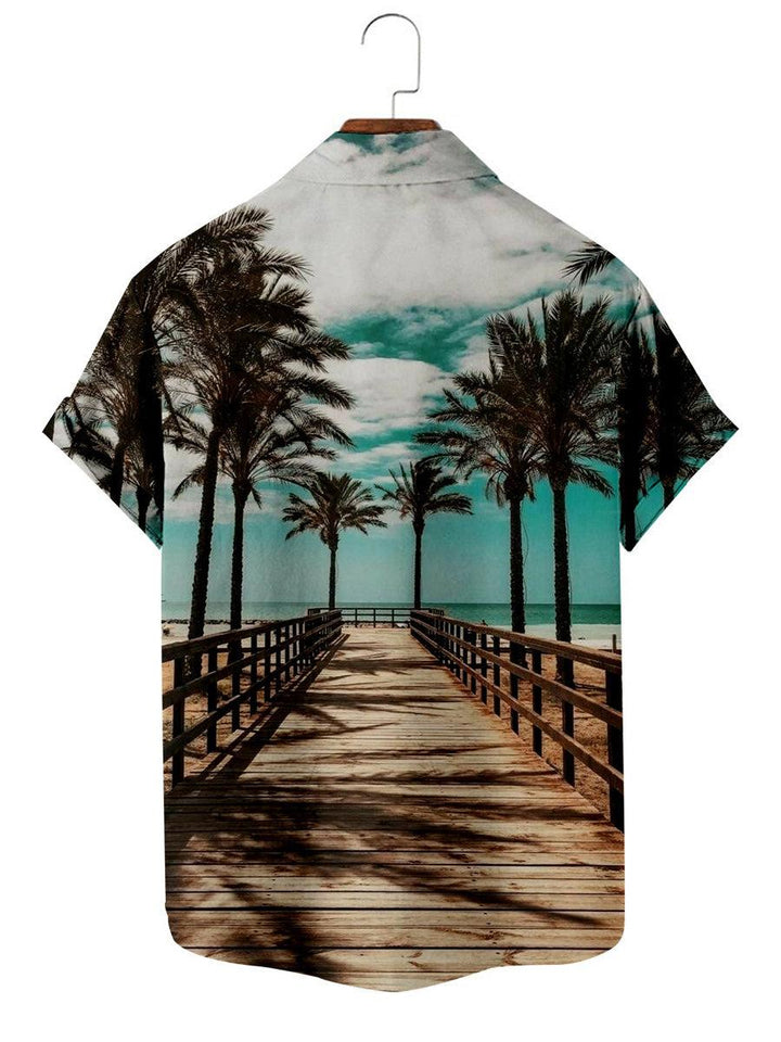 Ocean Breeze Hawaiian Short Sleeve Shirt Back